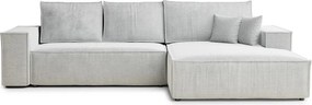 Светлосив шенилов сгъваем/с място за съхранение ъглов диван (десен ъгъл) Maze – Maison de Rêve