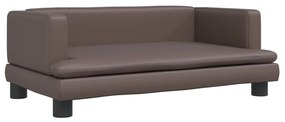 3196314 vidaXL Детски диван кафяв 80x45x30 см изкуствена кожа