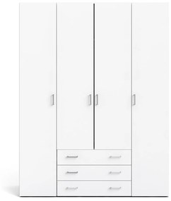 Бял гардероб 154x200 cm Space - Tvilum