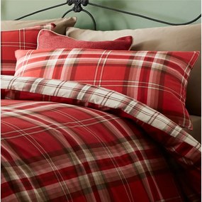 Червено единично спално бельо Червено, 135 x 200 cm Kelso - Catherine Lansfield