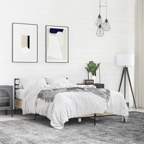 3280078 vidaXL Рамка за легло, дъб сонома, 140x190 см, инженерно дърво и метал