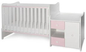 LORELLI Classic Трансформиращо се легло-люлка 190/72 см. MINI MAX БЯЛО/ORCHID PINK