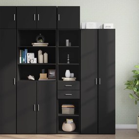 Sonata H Тесен шкаф за съхранение черен 40x42,5x225 см инженерно дърво
