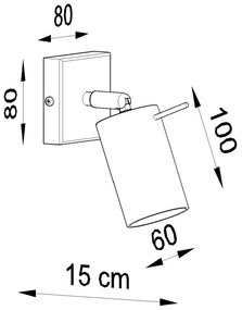 Черен прожектор 8x10 cm Etna – Sollux