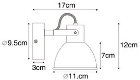 Индустриален прожектор черен с дърво наклонен - Tommy