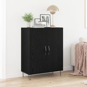 Sonata H Страничен шкаф Черен Дъб 69,5x34x90 см Инженерна дървесина