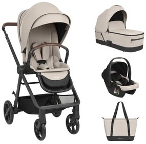 Бебешка количка 3в1 с кош за новородено Mia KIKKABOO - Beige