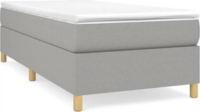 3120921 vidaXL Рамка за легло с пружини, светлосива, 90x190 см, плат