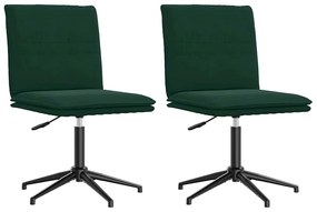 3315369 vidaXL Трапезни столове, 2 бр, тъмнозелени, кадифе
