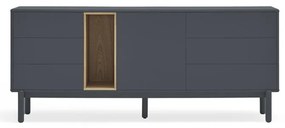 Тъмно сив нисък скрин 180x76 cm Corvo - Teulat