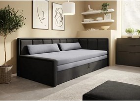 Тъмносив шенилов разтегателен диван с място за съхранение 214 cm Fulgeo – ELTAP