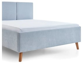 Светлосиньо двойно легло 140x200 cm тапицирано с включена подматрачна рамка Piano – Meise Möbel