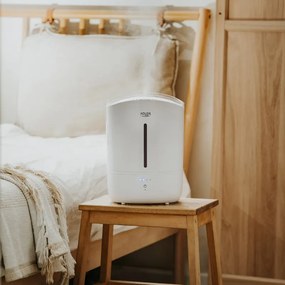 Овлажнител за въздух Adler AD 7971, 30W, До 20м2, 5 литра, 150-300 мл/час, Ултразвук, До 50 часа с едно пълнене, Бял