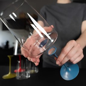 Комплект 2 бр кристални чаши за бяло вино Trebonn SplitGass 2025122, 280 мл, Ø7.3x9 см, Модулна система, Син