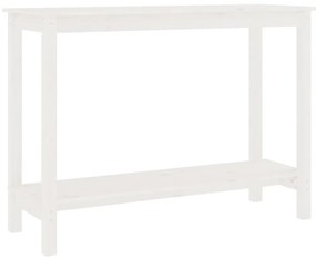 822283 vidaXL Конзолна маса бяла 110x40x80 см борово дърво масив
