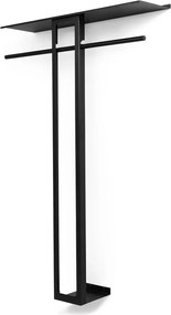 Черна стоманена стенна закачалка с рафт 100 cm Luno Large – Spinder Design