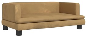 3196310 vidaXL Детски диван, Кафяв, 80x45x30 см, кадифе