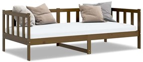 806943 vidaXL Дневно легло без матрак, меденокафяв, бор масив, 90x200 см