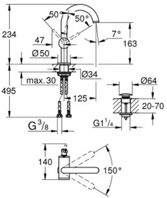 Смесител за мивка Grohe Atrio II-Chrome