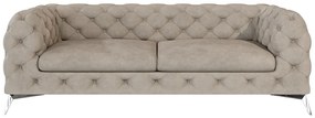 Сиво-бежов кадифен диван 225 cm Chelsea – Ropez
