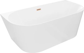 Mexen Oval Slim самостоятелна вана за стена 170 x 80 см, бяла, четкан меден