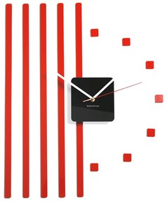 Самозалепващ стенен часовник с ивици Жълто