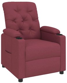 339105 vidaXL Стол реклайнер, виненочервен, текстил