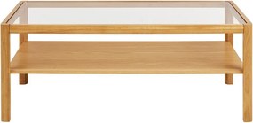 Масичка за кафе със стъклен плот в естествен цвят 60x110 cm Lourmarin – House Nordic