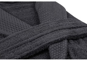 Антрацитен памучен халат за баня размер M Cappa - Foutastic