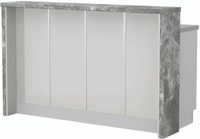Островна кухненска пейка Modena-Length: 160 cm.-White glossy-Siena Marble