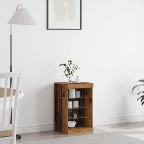 Sonata H Сайдборд с LED светлини Стара дървесина 41x37x67 см