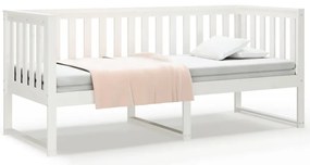 820892 vidaXL Дневно легло без матрак бяло 75x190 cm масивна дървесина бор