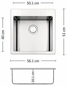 Leks MEGA 561 FI Кухненска мивка за вграждане