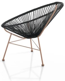 Черен фотьойл, подходящ за употреба на открито Numana - Tomasucci