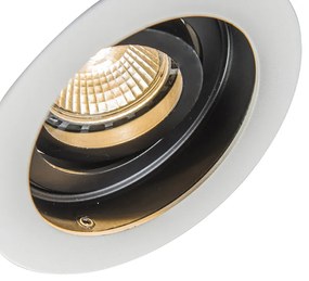 Модерен вграден прожектор бял стоманен комплект от 5 - Rondoo