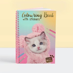Studio Pets - А5 Книжка за оцветяване със стикери, Котето Мауси