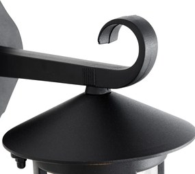 Класически външен стенен фенер черен IP44 - Herb