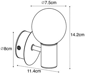 Модерна стенна лампа стомана IP44 - Cederic Up