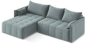 Син разтегателен ъглов диван с място за съхранение (ляв ъгъл) Moku – Makamii
