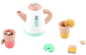Lelin Toys - Дървен комплект за чай с кана