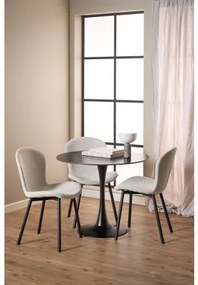 ФИОРА Бежов (тъкан Апиа 453) / черни крака – МОДЕРЕН ТАПИЦИРАН С ЧЕНИЛ СТОЛ ЗА ДНЕВНА/ТРАПЕЗАРИЯ