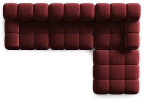 Червен ъглов диван от кадифе Bellis - Micadoni Home