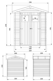 Барака - 220 x 220 см – 4 м2