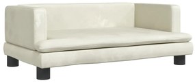 3196311 vidaXL Детски диван, кремава, 80x45x30 см, кадифе