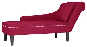 4009776 vidaXL Кушетка с възглавница и десен подлакътник, виненочервен, кадифе