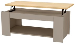 Масичка за кафе с дъбов плот в естествено сиво 105x47 cm Emerald - Støraa