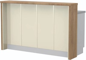 Островна кухненска пейка Modena-Length: 160 cm.-Beige-Pacific Wallnut