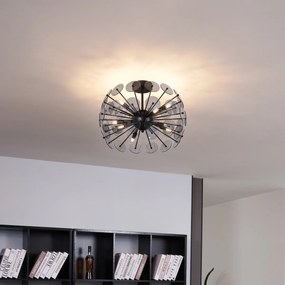 Таванно осветление в стил Арт Деко черно с опушено стъкло - Atomic