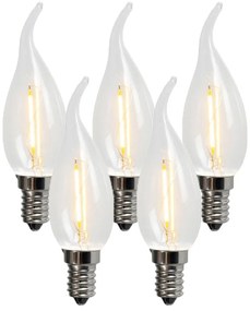 Комплект от 5 LED крушки с нажежаема жичка E14 BXS35 1W 100LM 2200K