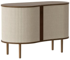 Кафяво-бежов нисък скрин в дъбов декор с плъзгащи се врати 100x67 cm Audacious - UMAGE